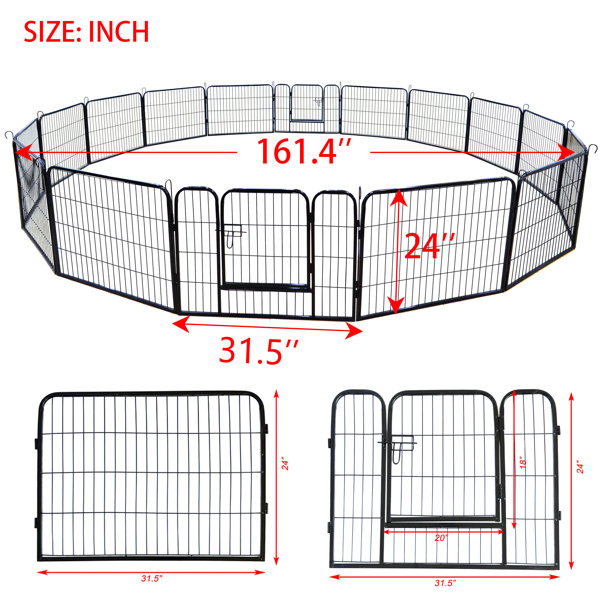 specool 16-Panels Folding Exercise Dog Pen | Wayfair